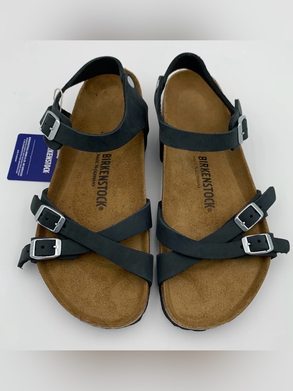 Birkenstock 💅🌴 Kumba Black Leather Adjustable Strap Sandals 9 9.5 40 NEW - Picture 2 of 9